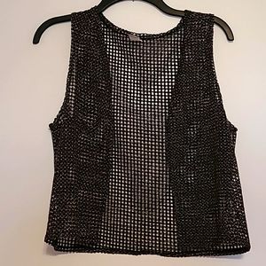 Specialty House Black & gold metallic  mesh vest S